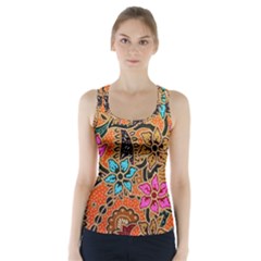 Colorful The Beautiful Of Art Indonesian Batik Pattern(1) Racer Back Sports Top by BangZart