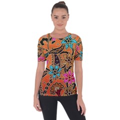 Colorful The Beautiful Of Art Indonesian Batik Pattern(1) Short Sleeve Top