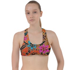 Colorful The Beautiful Of Art Indonesian Batik Pattern(1) Criss Cross Racerback Sports Bra