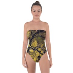 Colorful The Beautiful Of Traditional Art Indonesian Batik Pattern Tie Back One Piece Swimsuit