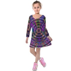 Color In The Round Kids  Long Sleeve Velvet Dress by BangZart