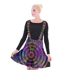 Color In The Round Suspender Skater Skirt