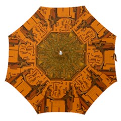 Circuit Board Pattern Straight Umbrellas by BangZart