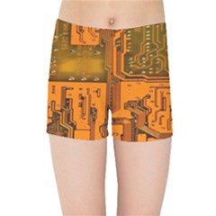 Circuit Board Pattern Kids Sports Shorts