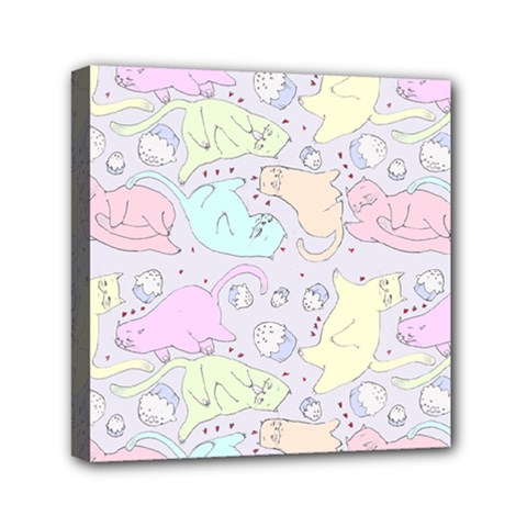 Cat Animal Pet Pattern Mini Canvas 6  X 6  by BangZart