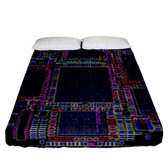 Cad Technology Circuit Board Layout Pattern Fitted Sheet (california King Size) by BangZart