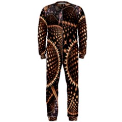 Brown Fractal Balls And Circles Onepiece Jumpsuit (men)  by BangZart