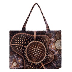 Brown Fractal Balls And Circles Medium Tote Bag by BangZart