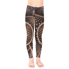 Brown Fractal Balls And Circles Kids  Legging