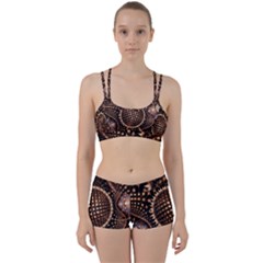 Brown Fractal Balls And Circles Women s Sports Set