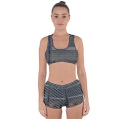 Building Pattern Racerback Boyleg Bikini Set