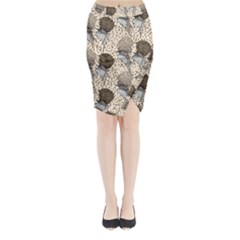 Bouffant Birds Midi Wrap Pencil Skirt by BangZart