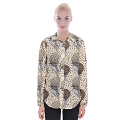 Bouffant Birds Womens Long Sleeve Shirt