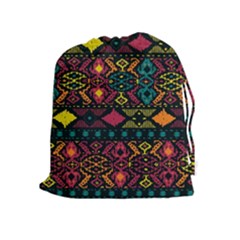 Bohemian Patterns Tribal Drawstring Pouches (extra Large) by BangZart