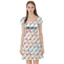 Simple Saturated Pattern Short Sleeve Skater Dress View1