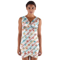 Simple Saturated Pattern Wrap Front Bodycon Dress by linceazul