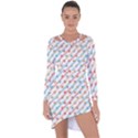 Simple Saturated Pattern Asymmetric Cut-Out Shift Dress View1