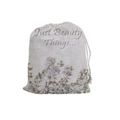 Shabby Chic Style Motivational Quote Drawstring Pouches (large)  by dflcprints