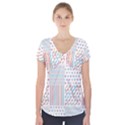 Simple Saturated Pattern Short Sleeve Front Detail Top View1