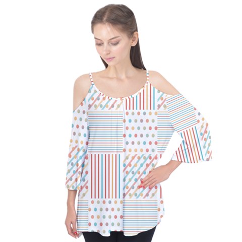 Simple Saturated Pattern Flutter Tees by linceazul