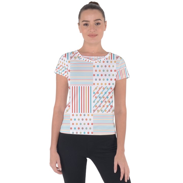 Simple Saturated Pattern Short Sleeve Sports Top 