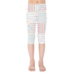 Simple Saturated Pattern Kids  Capri Leggings 