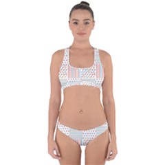 Simple Saturated Pattern Cross Back Hipster Bikini Set