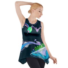 Gonzo s Vip Blue Member Side Drop Tank Tunic