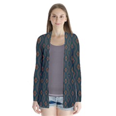 Ornamental Pattern Background Drape Collar Cardigan by TastefulDesigns