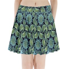 Blue Lotus Pleated Mini Skirt by BangZart