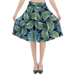 Blue Lotus Flared Midi Skirt