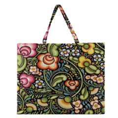 Bohemia Floral Pattern Zipper Large Tote Bag by BangZart