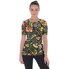 Bohemia Floral Pattern Short Sleeve Top