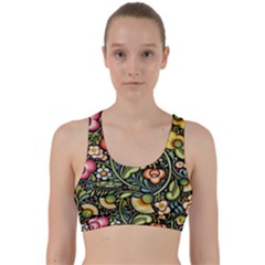 Bohemia Floral Pattern Back Weave Sports Bra by BangZart