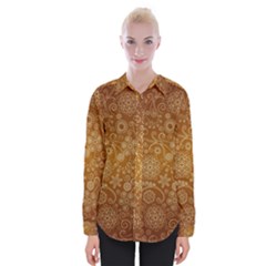 Batik Art Pattern Womens Long Sleeve Shirt