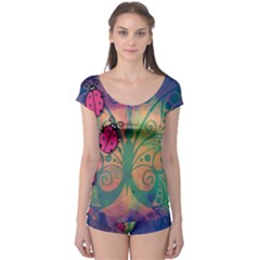 Background Colorful Bugs Boyleg Leotard  by BangZart