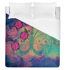 Background Colorful Bugs Duvet Cover (queen Size) by BangZart