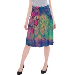 Background Colorful Bugs Midi Beach Skirt by BangZart