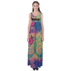 Background Colorful Bugs Empire Waist Maxi Dress by BangZart