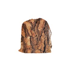 Bark Texture Wood Large Rough Red Wood Outside California Drawstring Pouches (small)  by BangZart