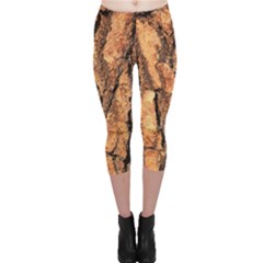 Bark Texture Wood Large Rough Red Wood Outside California Capri Leggings  by BangZart