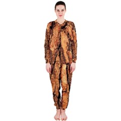 Bark Texture Wood Large Rough Red Wood Outside California Onepiece Jumpsuit (ladies)  by BangZart