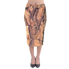 Bark Texture Wood Large Rough Red Wood Outside California Velvet Midi Pencil Skirt by BangZart