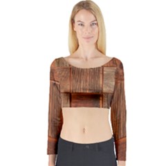 Barnwood Unfinished Long Sleeve Crop Top by BangZart