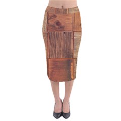 Barnwood Unfinished Velvet Midi Pencil Skirt by BangZart