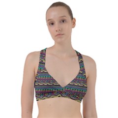 Aztec Pattern Cool Colors Sweetheart Sports Bra