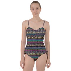 Aztec Pattern Cool Colors Sweetheart Tankini Set