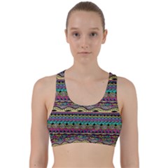 Aztec Pattern Cool Colors Back Weave Sports Bra