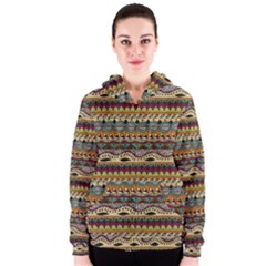 Aztec Pattern Ethnic Women s Zipper Hoodie