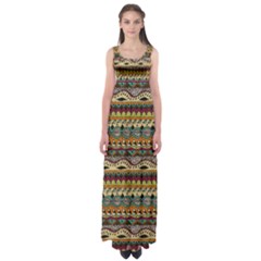 Aztec Pattern Ethnic Empire Waist Maxi Dress by BangZart